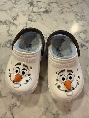 Crocs Toddler White Olaf Snowman Clog Sandals